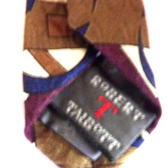 Robert Talbott 100% Silk Hand Sewn Multicolor Patterned Tie USA Geometric Patter - Picture 5 of 6